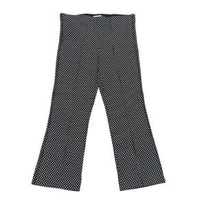 Anthropologie The Essential Crop Flare Polka Dot Pants Black & White Size M Wome